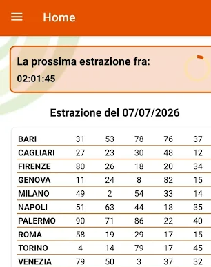 Screenshot Estrazioni del Lotto 1