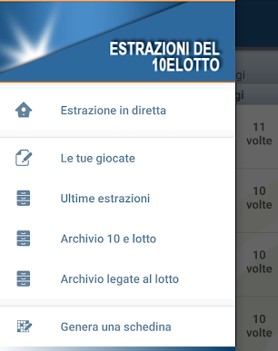 Screenshot Estrazioni del 10 e lotto 1